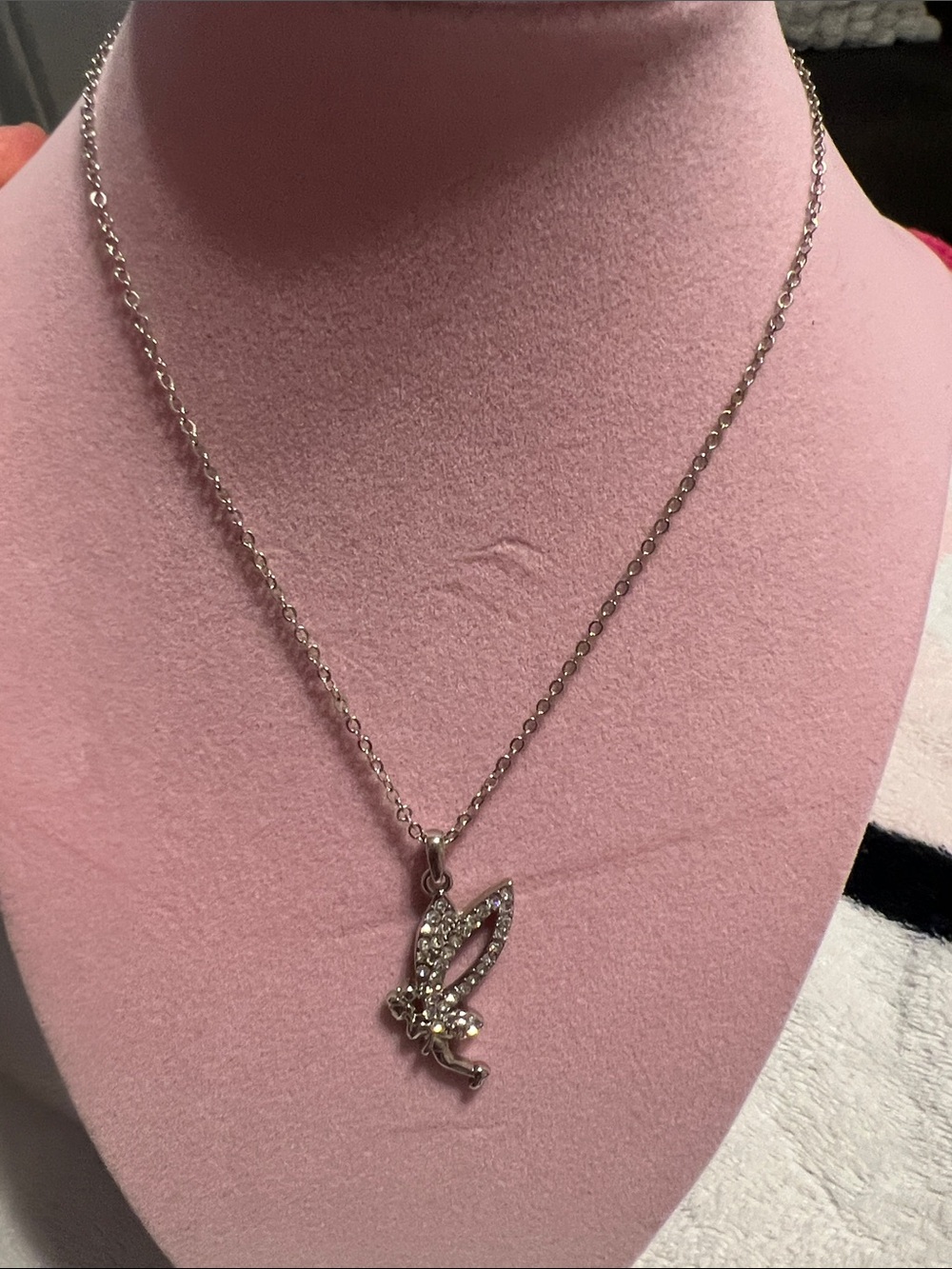 Silver Crystal tinker bell Pendant Necklace - Women Jewelry